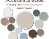 Accessible Beige Sherwin-Williams - 12 Coordinating Colors - Whole House Paint Palette - Interior Color Scheme - Walls, Accent & Trim Colors