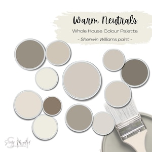 Warm Neutral Color Palette Sherwin Williams - Whole House Paint Palette - Interior Colour Scheme - Greek Villa Accessible Beige Shoji White