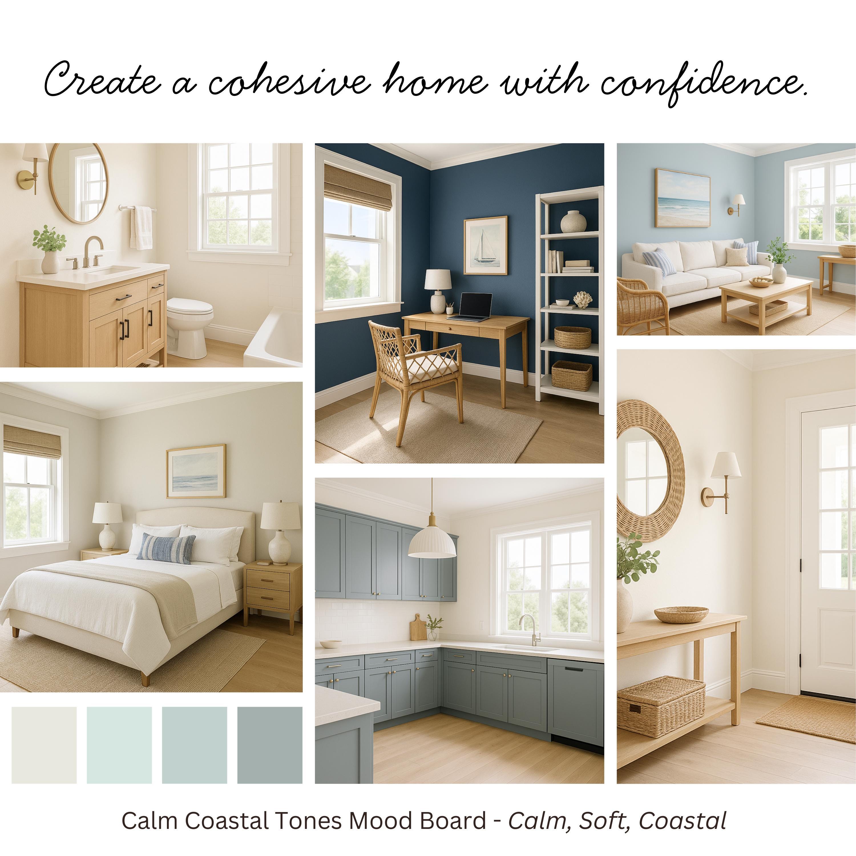 Coastal Calm Benjamin Moore Whole House Color Palette - Coordinating ...