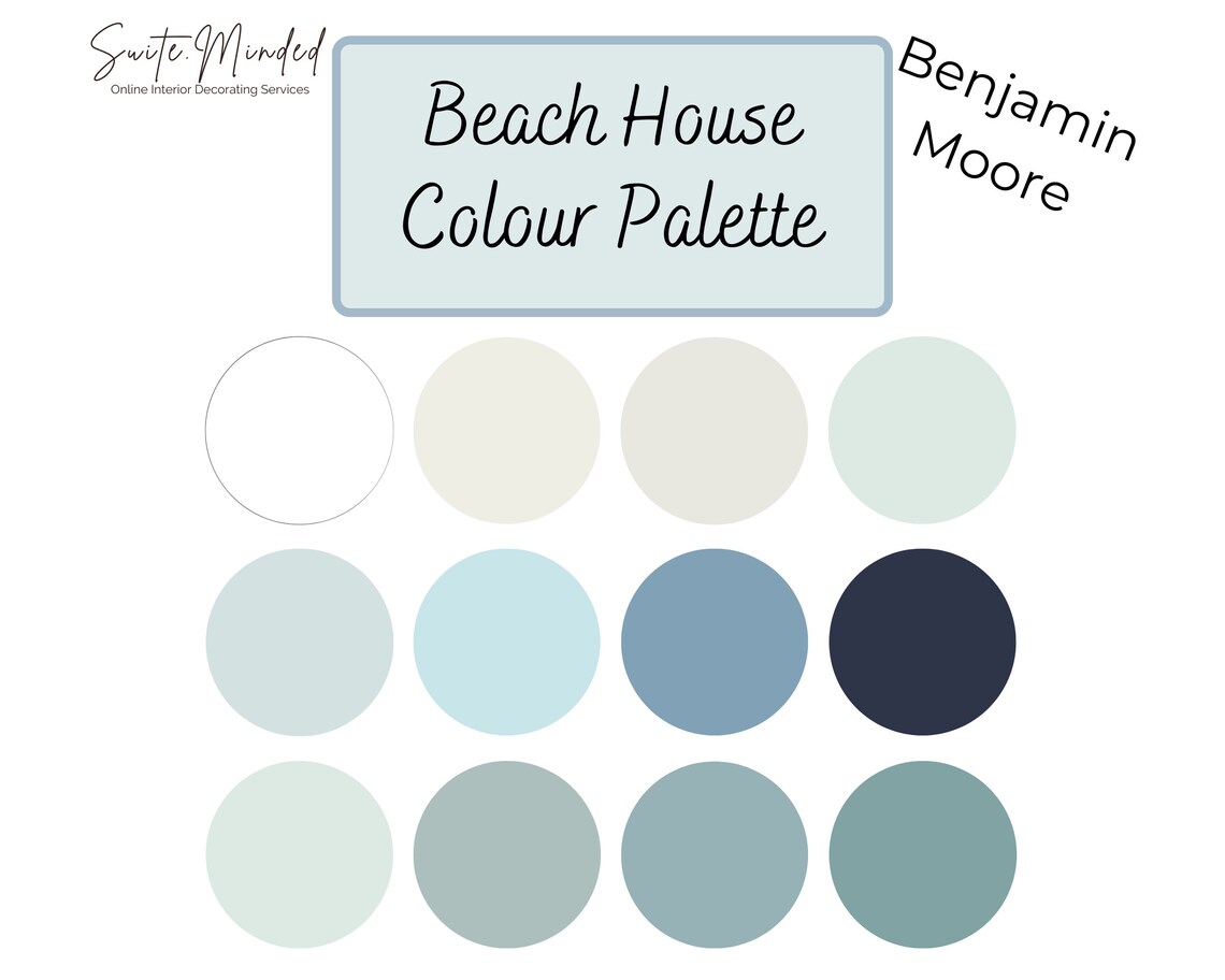 Beach House Palette Benjamin Moore Paint Coastal Color - Etsy
