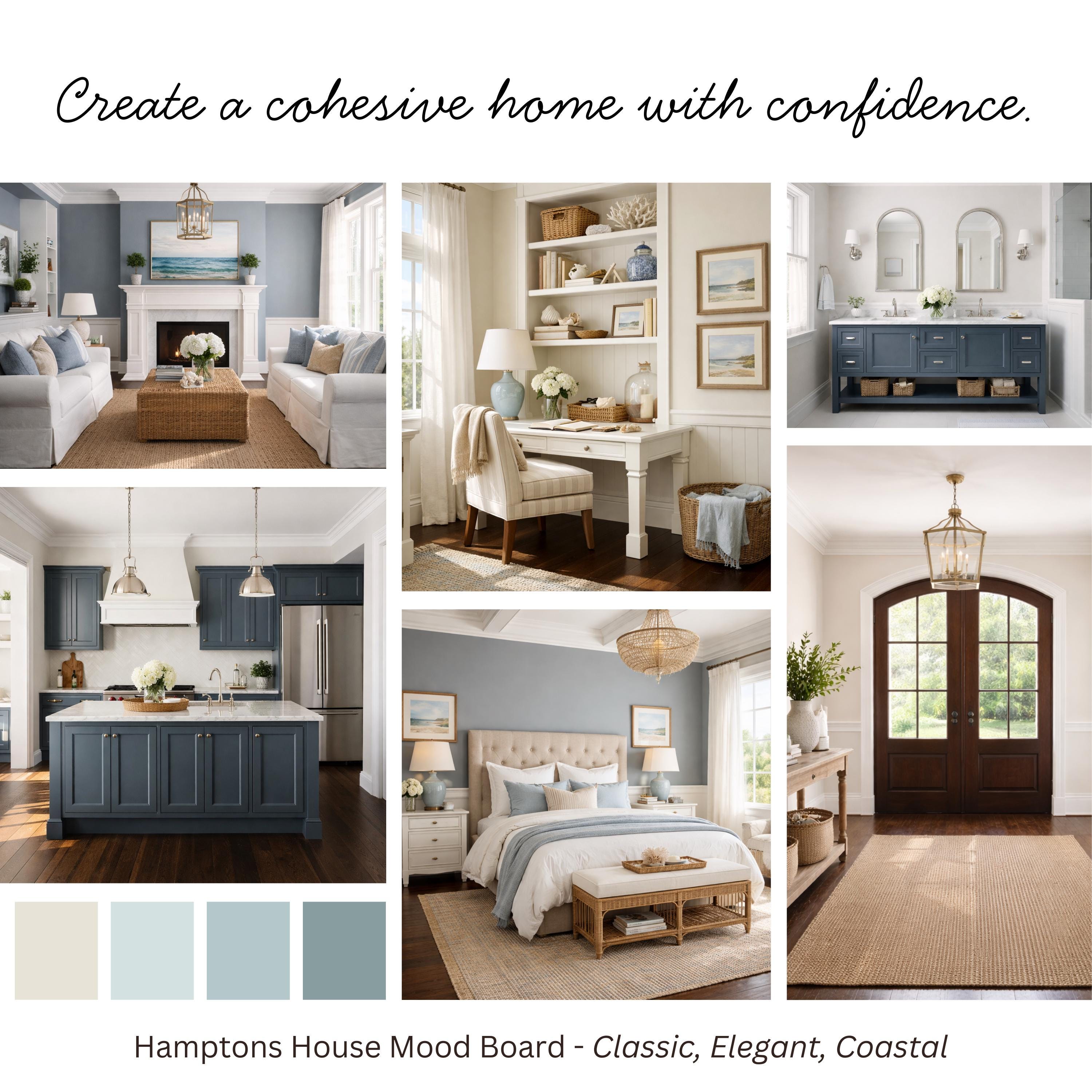 Hampton Blue Hamptons House Palette Benjamin Moore Paint | Coastal Color Palette ...