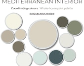 Mediterranean Interior Benjamin Moore Paint Colors - Whole House Color Palette - Complete Digital Guide - Walls, Trims, Accent Tones