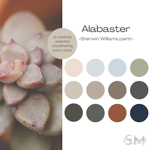 Alabaster Coordinating Colors Sherwin Williams Paint Whole House Colour Palette Accessible Beige Urbane Bronze Pewter Green Peppercorn