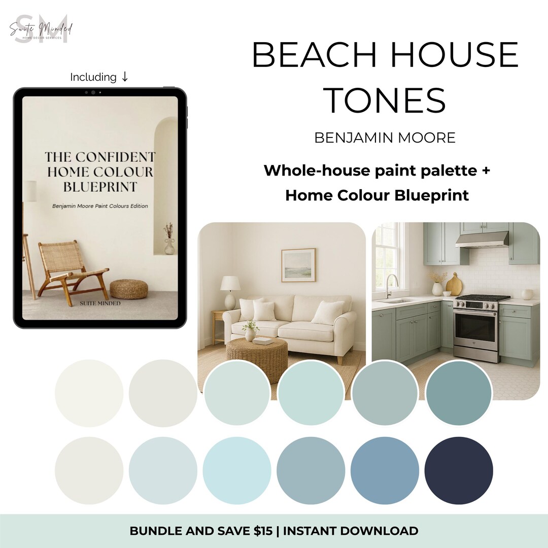 Beach House Tones Paint Palette + Home Color Blueprint | Benjamin Moore ...