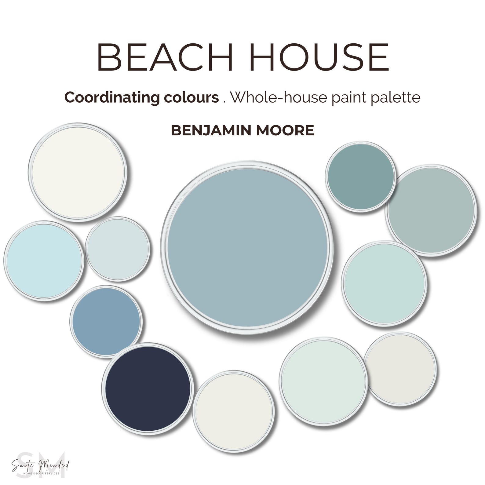 Beach House Palette | Benjamin Moore Paint | Coastal Color Palette ...