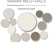 Sherwin-Williams Warm Neutrals Whole House Color Palette | 12 Paint Colors | Interior Paint Color Guide | Walls, Trims, Accent Colors