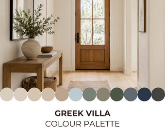 Greek Villa Sherwin-Williams - 12 Coordinating Colors - Whole House Paint Palette - Interior Paint Selection - Walls, Trim, Accent Colors