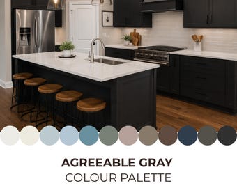 Agreeable Gray Coordinating Colors Sherwin-Williams Paint Palette - Whole-House Color Scheme - Interior Neutral Tones - Accent & Trim Colors