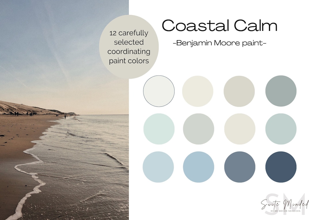 Coastal Calm Color Palette Benjamin Moore Whole House Paint Beach House