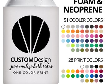 Custom Can Coolers Personalized Party Favors Wedding Favors for Guests in Bulk With Design or Logo for Marketing Small Business Promo Items