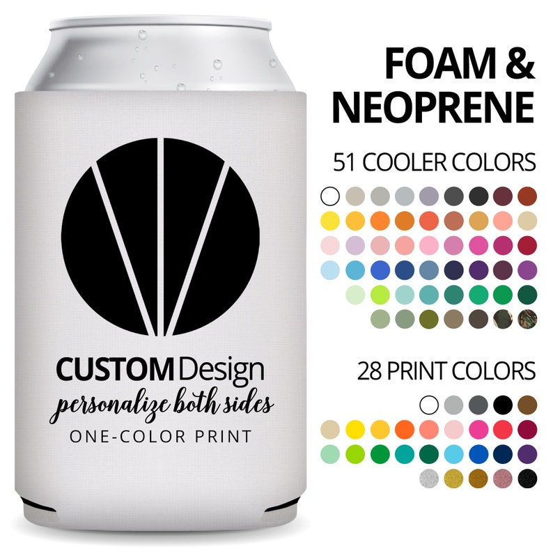 Custom Can Coolers Personalized Party Favors Wedding Favors for Guests in Bulk With Design or Logo for Marketing Small Business Promo Items zdjęcie 1