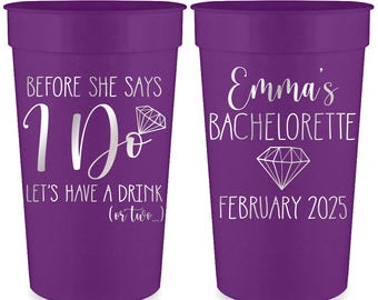 Bachelorette Party Favors in Bulk Bachelorette Party Cups Before She Says I Do Stadium Cups Gifts for Bridesmaids Party Favors for Gift Bags