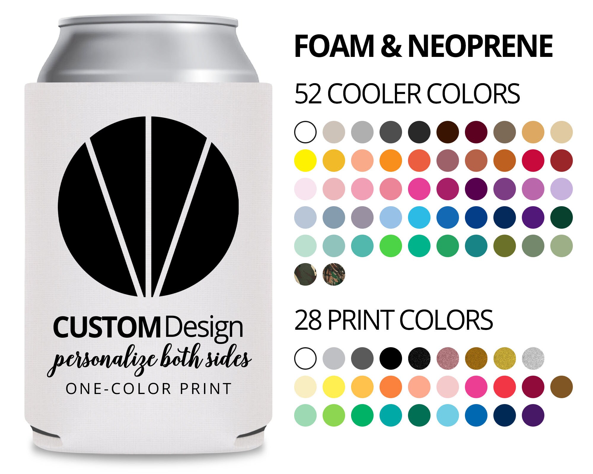 Custom Assorted Collapsible Can Coolers Set of 10, Personalized Bulk Pack -  Keeps Your Drink Cold, Great for Beer, Soda and other Beverages - Assorted