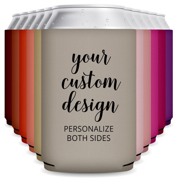 Neoprene Can Coolers Customized Party Favors Wedding Favors for Guests in Bulk Promo Items With Design or Logo for Marketing Small Business