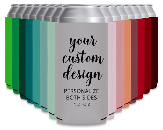 Custom Slim 12oz Wedding Can Cooler - Your Custom Design