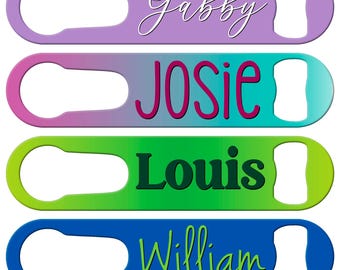 Personalized Bottle Opener With Pour Spout Remover Gift for Bartender & Home Bar Speed Openers for Bar Staff With Name, Text, Logo or Design