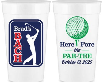 Bachelor Party Favors Custom Party Cups Full Color Beer Cups Golf Themed Bachelor Party Gifts for Groomsmen Here Fore The Par-Tee Gift Bags