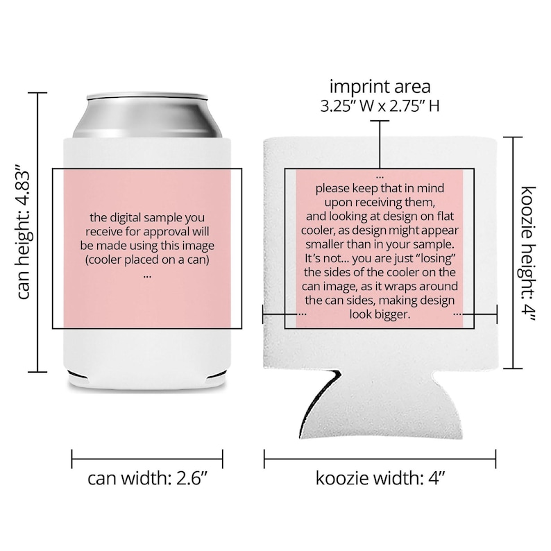 a pink and white can cooler with a quote on it