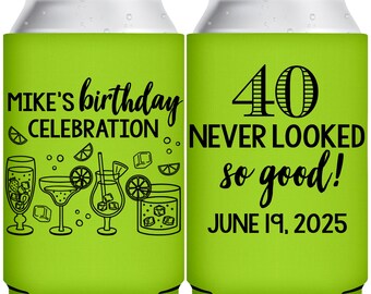 Birthday Party Favors Custom Can Coolers Never Looked So Good Any Age Birthday Party Gift for Guests Beer Holder for 40th Birthday Gift Bags