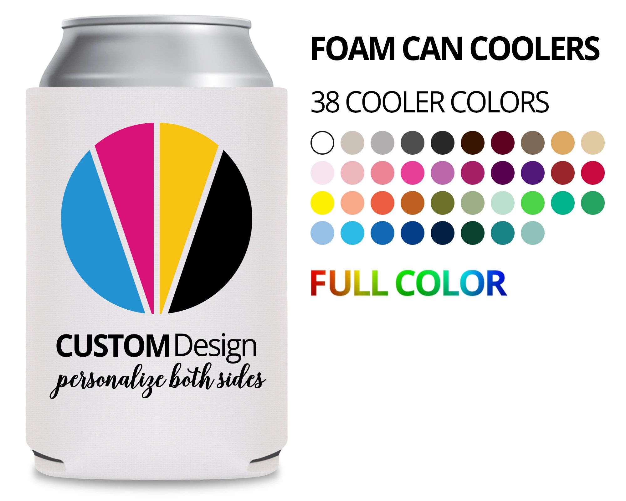 Bulk Can Coolers 200 Pack Blank Foam Sleeves Plain Soft Insulated Blanks  for Soda, Beers Free Shipping 