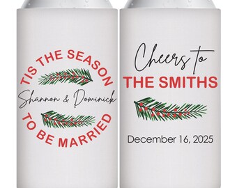Christmas Wedding Favors for Guests in Bulk Custom Slim Can Coolers Beer Holders Wedding Party Gifts Seltzer Drink Holder Bridal Shower Gift