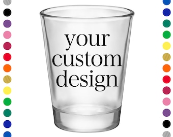 Custom Shot Glasses 1.75 oz Clear & Frosted Shot Glasses Personalized Party Favors Wedding Favors Bulk Design or Logo for Marketing Business