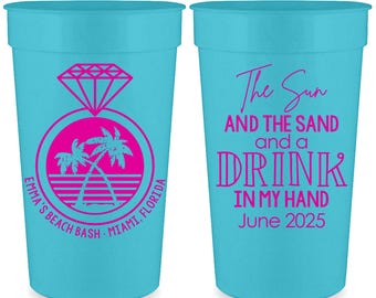 Beach Bachelorette Party Favors in Bulk Destination Bachelorette Party Cups The Sand & The Sand Stadium Cups Cute Party Favors for Gift Bags