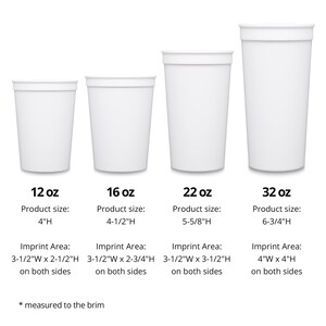 a set of four cups with measurements for each cup