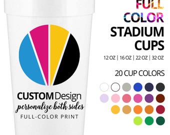 Personalized Cups Full Color Party Favors Wedding Favors for Guests in Bulk or Promo Items With Design or Logo for Marketing Small Business