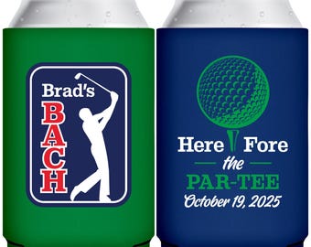 Bachelor Party Favors Custom Can Coolers Full Color Beer Holders Golf Bachelor Party Gifts for Groomsmen Here Fore The Par-Tee Goodie Bags