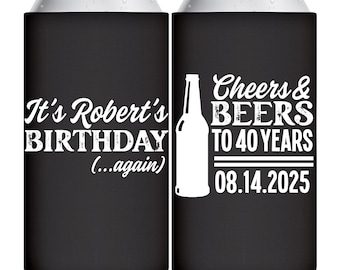 Birthday Favors Slim Can Coolers Any Age Cheers And Beers 30th Birthday Party Gift for Guests 12 oz Slim Beer Holder for Birthday Gift Bags