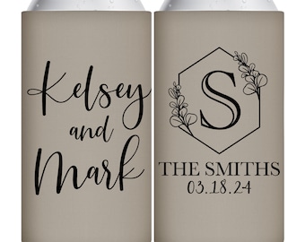 Wedding Slim Can Coolers Beer Can Holders Personalized Wedding Favors for Guests in Bulk Wedding Party Gift for Guests Bridal Shower Favors