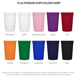 a group of cups with different colors of them