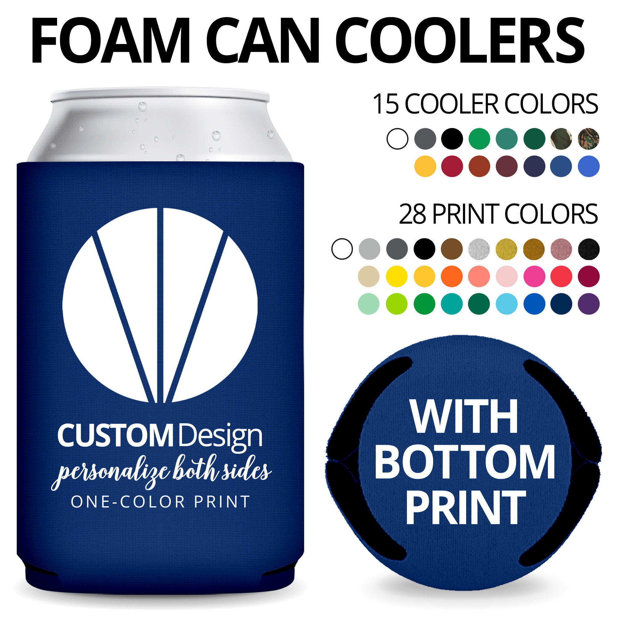 Custom Can Coolers With Bottom for Print Promo Items With Design