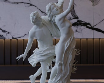 Captivating Digital STL File of Apollo and Daphne Sculpture: Immersive 3D Print and CNC Art