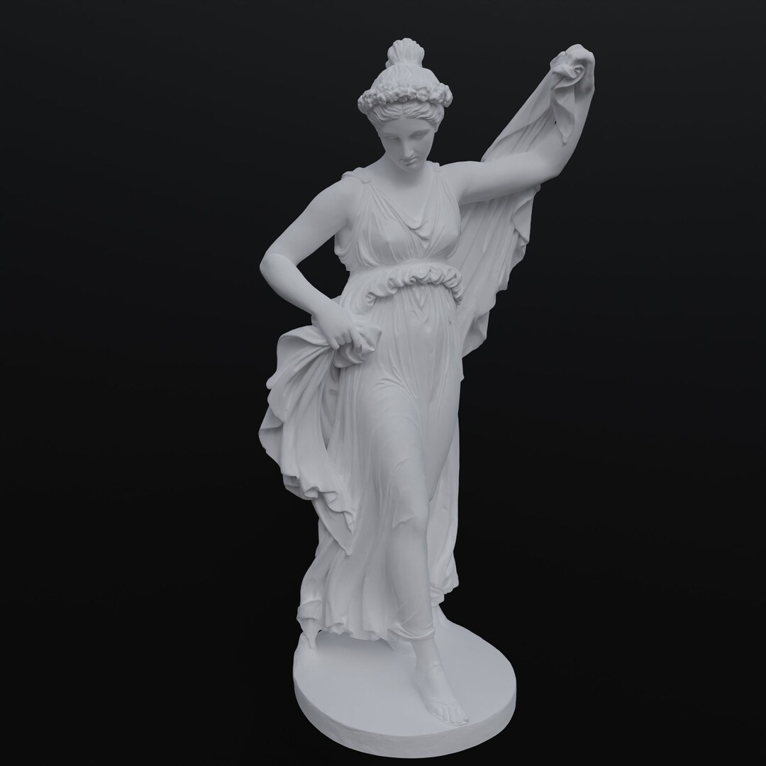 Elegant Dancing Ancient Woman Sculpture Detailed STL Model for 3D ...