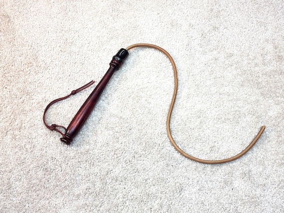 BARGAIN Leather Lash with Wood Handle