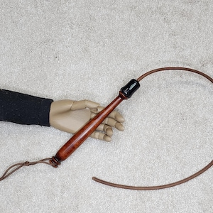 Leather Lash with Wood Handle
