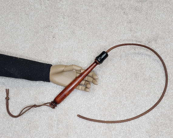 BARGAIN Leather Lash with Wood Handle