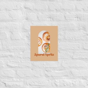 Aperol Spritz Bar Cart Wall Art