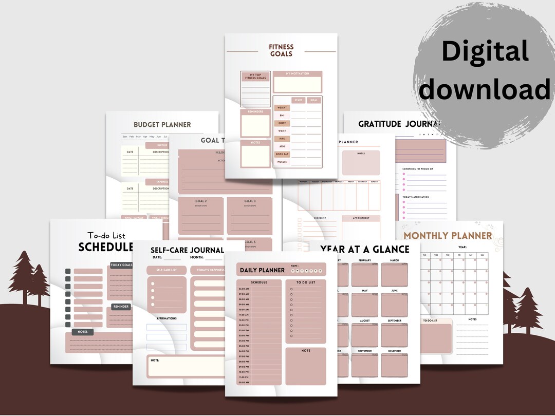 Productivity Planner Bundle 10 in 1 Sets of Planner Daily , Monthly ...