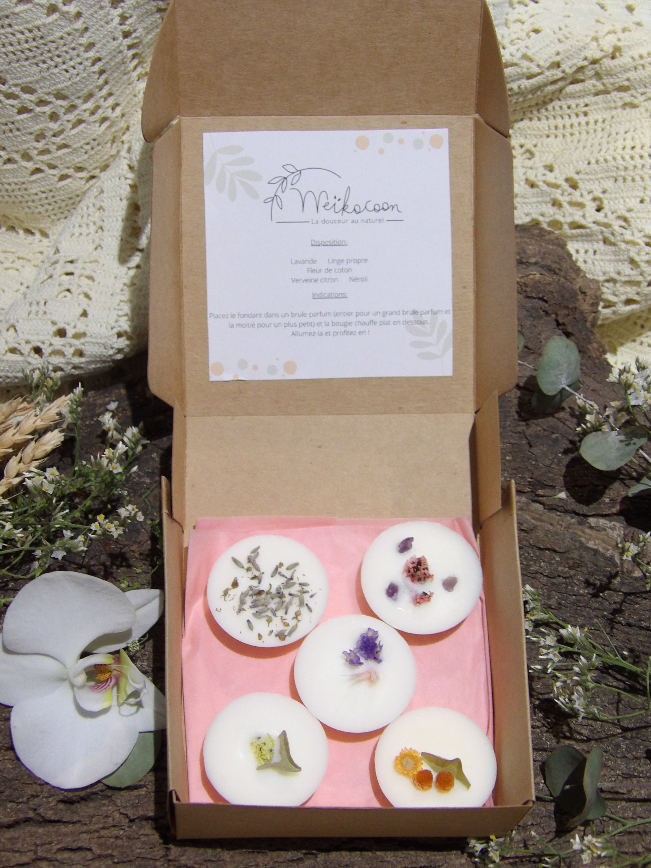 Coffret de 5 Fondants Cire Parfumée Senteur Fleurie