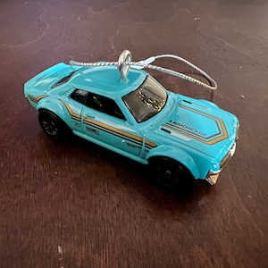 Hot Wheels ‘70 Toyota Celica AQUA Christmas tree ornament