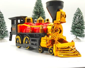 Vintage Steam Locomotive - Diecast Metal Ornament various colors (7")