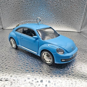 2012 Volkswagen New Beetle Bug Light Blue 5&quot; BIG CAR Christmas Tree Ornament