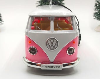 VW Volkswagen Classical Microbus Pink Big Car Diecast Ornament (5")