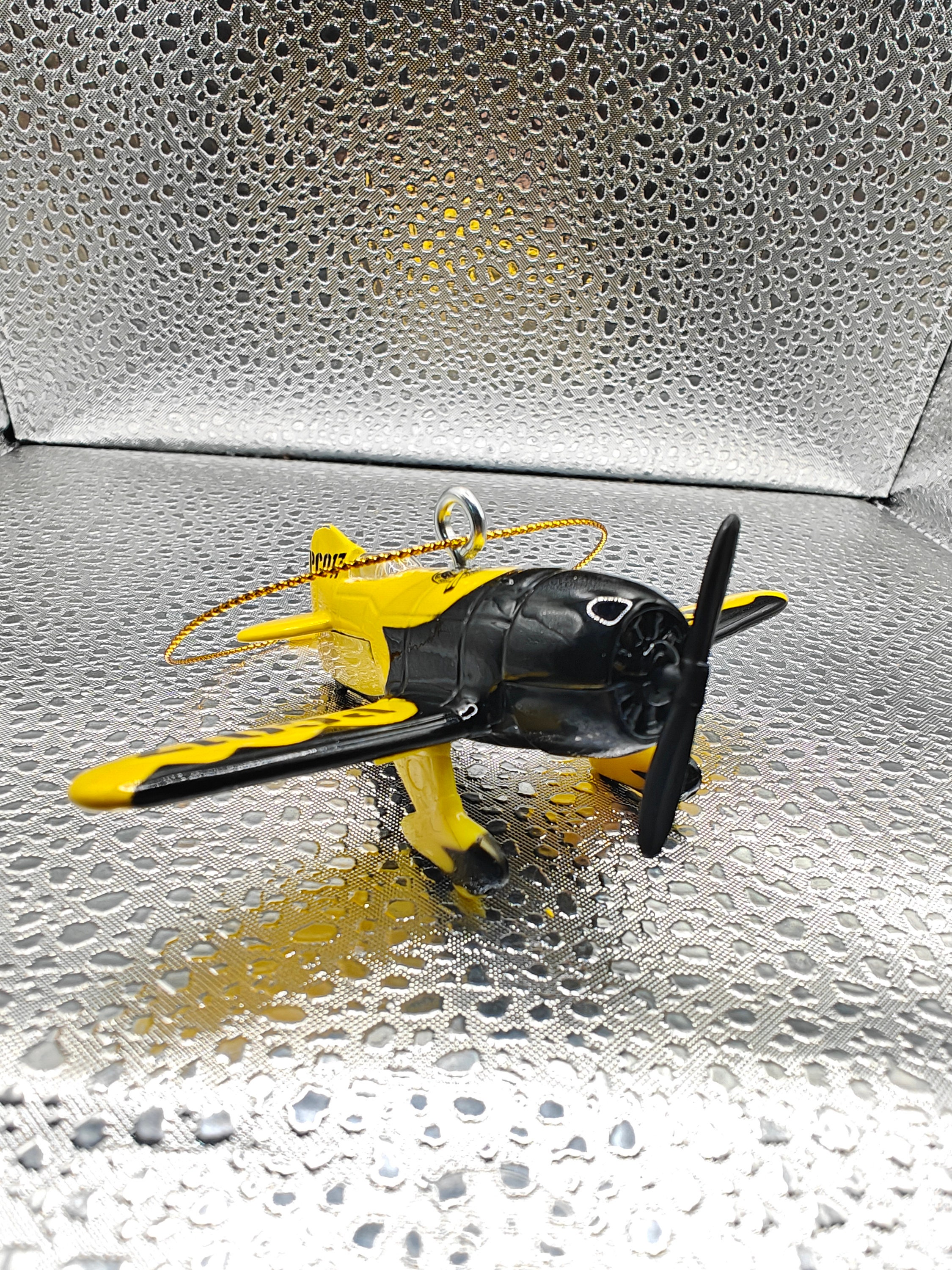 Ornamento Natalizio Aereo Gee Bee Stunt 1/64 Diecast - Personalizzato, Rosso E Bianco - Foto 3