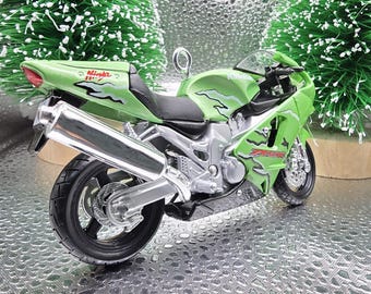 Kawasaki Ninja ZX 12R GREEN Motorcycle Christmas Tree Ornament