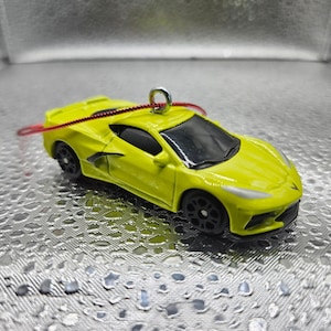 2020 Corvette Stingray YELLOW Christmas tree ornament