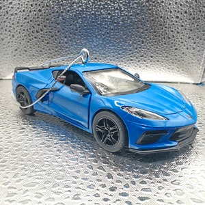2021 Chevy Corvette Stingray 5&quot; Big Car BLUE Christmas Tree Ornament
